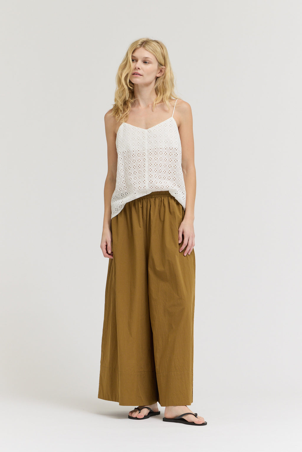 Poplin Cotton Culotte Pants