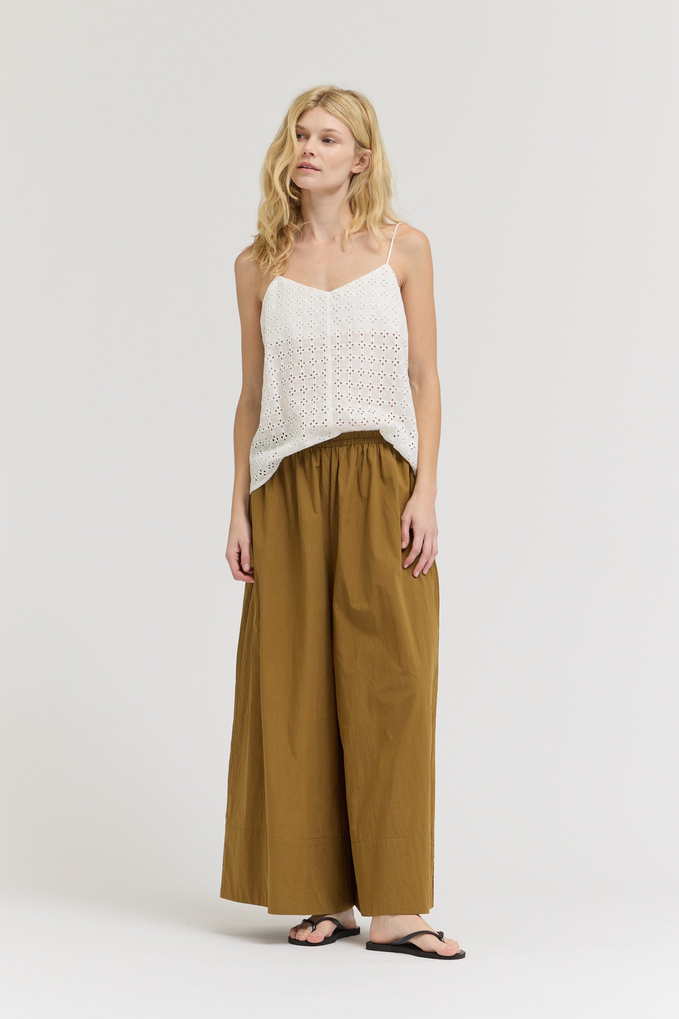 Poplin Cotton Culotte Pants
