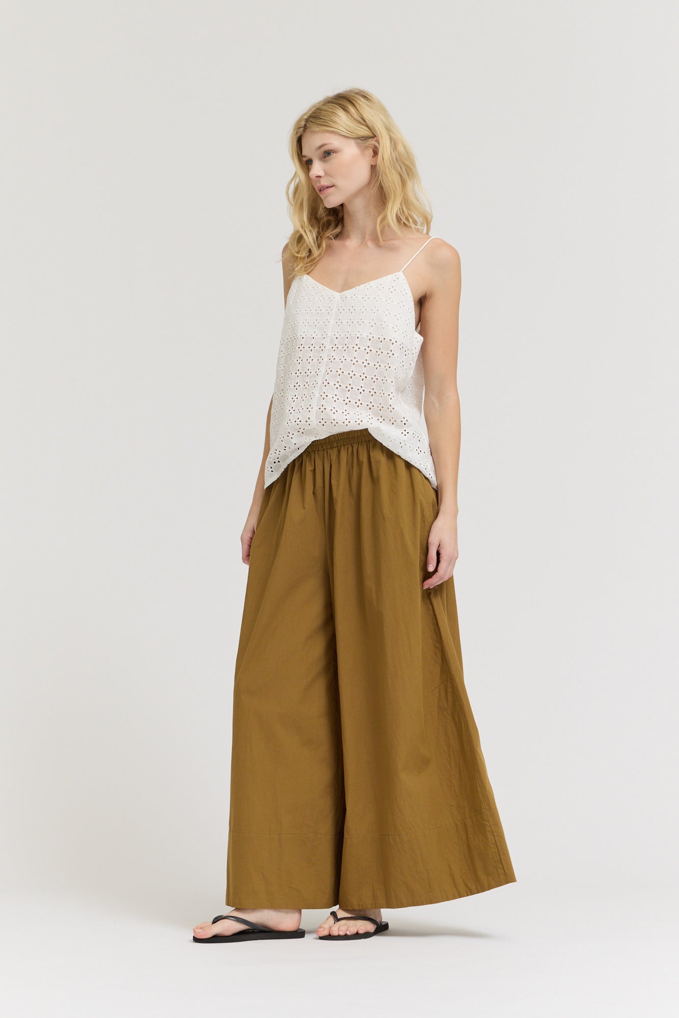 Poplin Cotton Culotte Pants