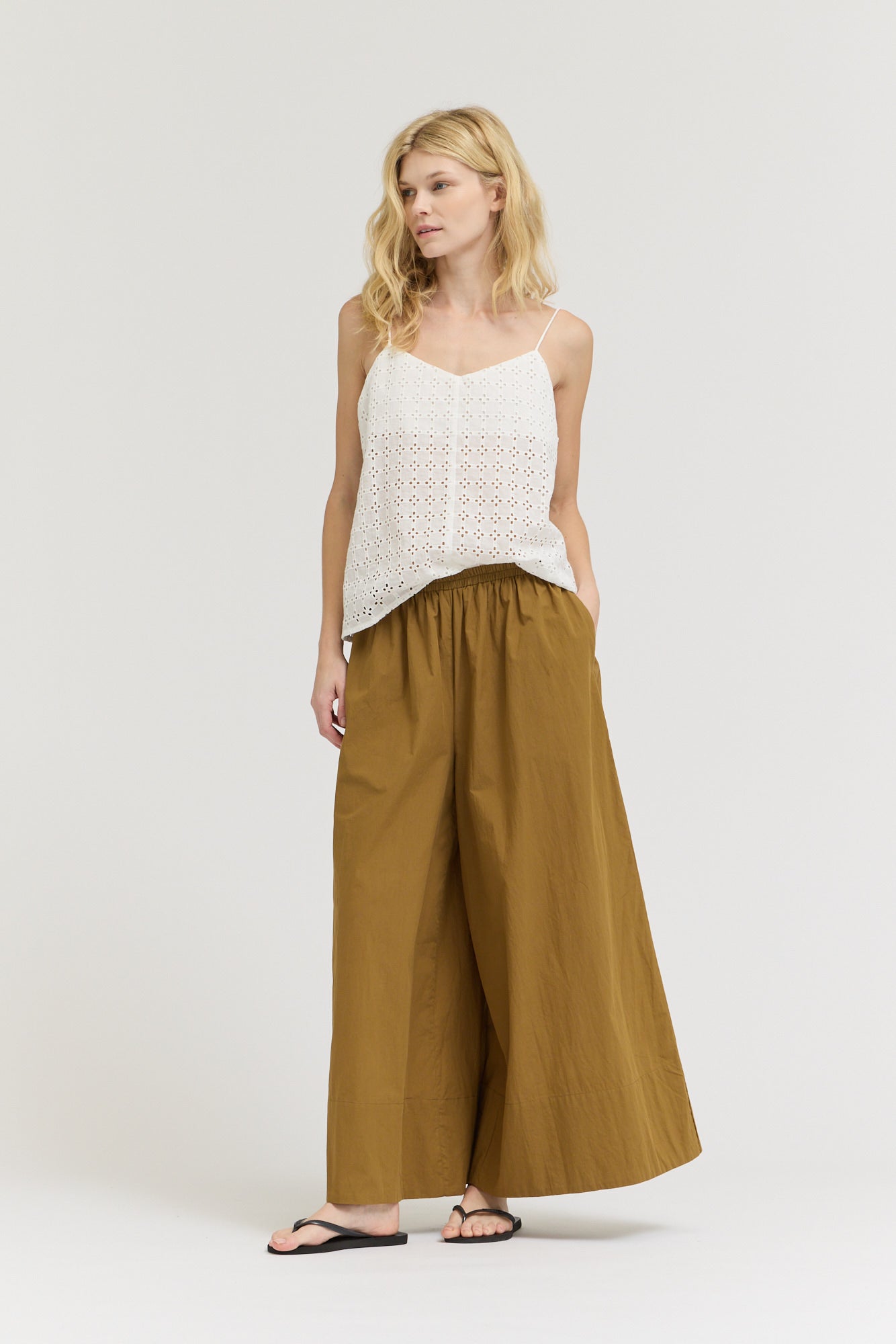 Poplin Cotton Culotte Pants