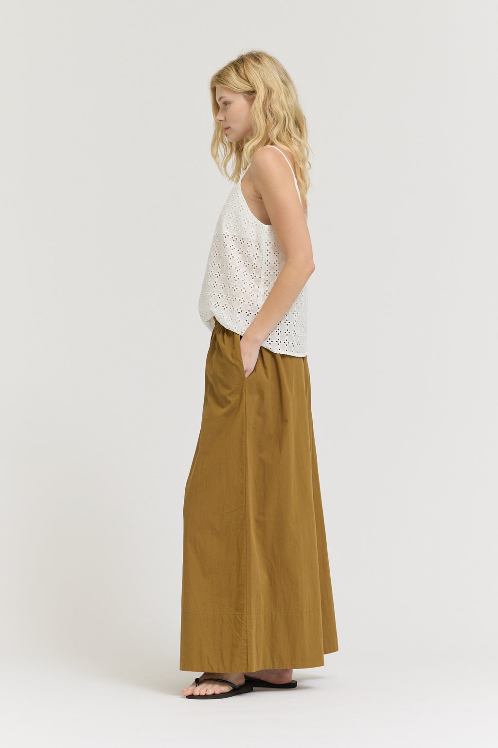 Poplin Cotton Culotte Pants