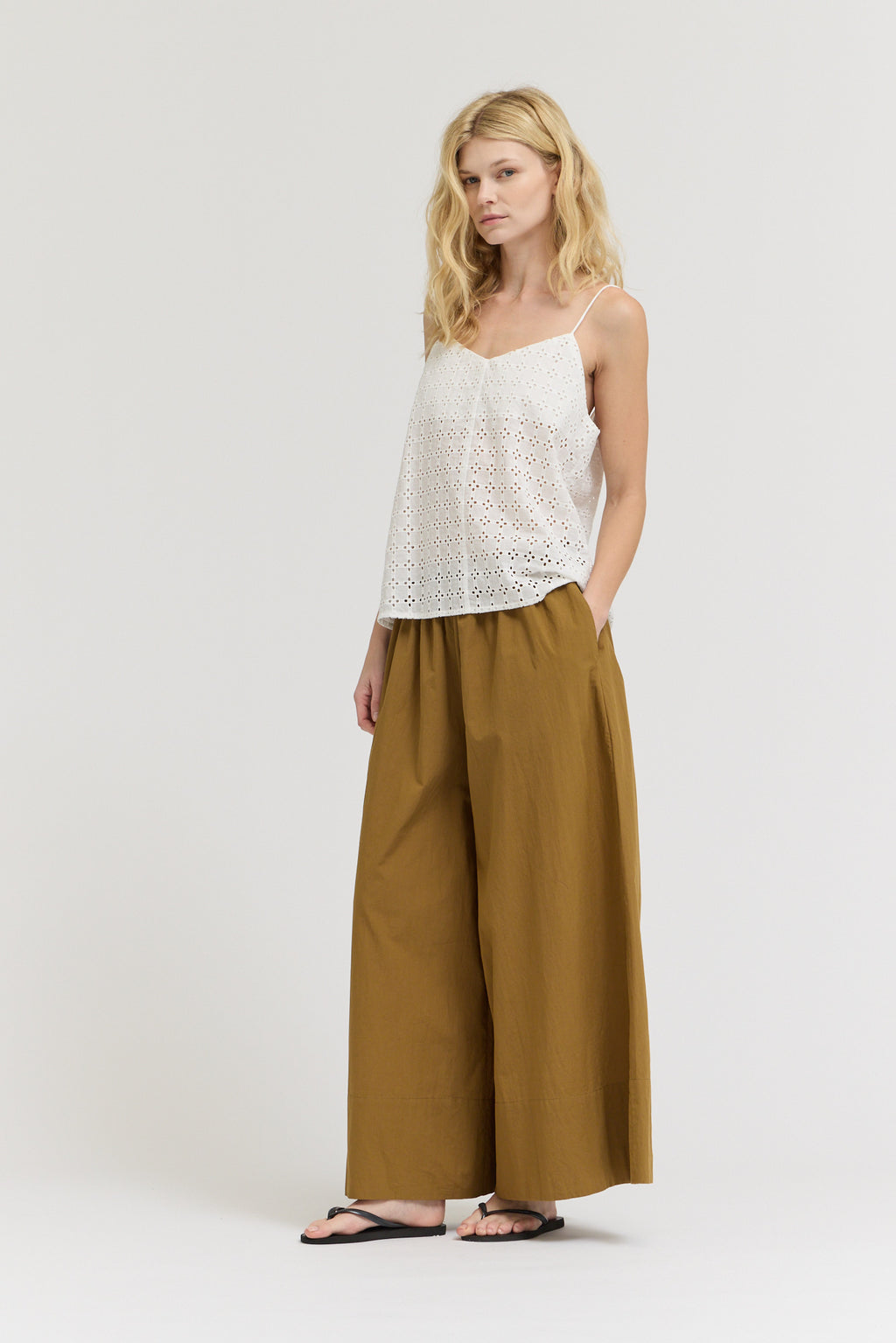Poplin Cotton Culotte Pants