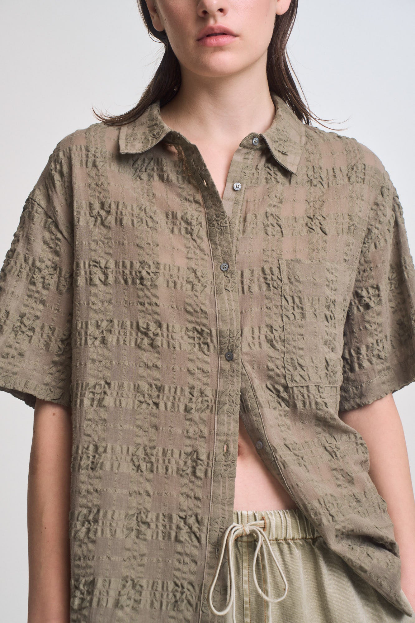 Seer Plaid Button Up Short Sleeve Shirt