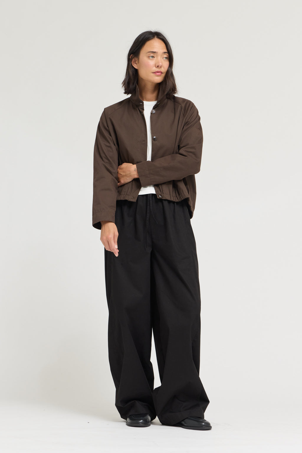 Barrel Leg Pants in Black