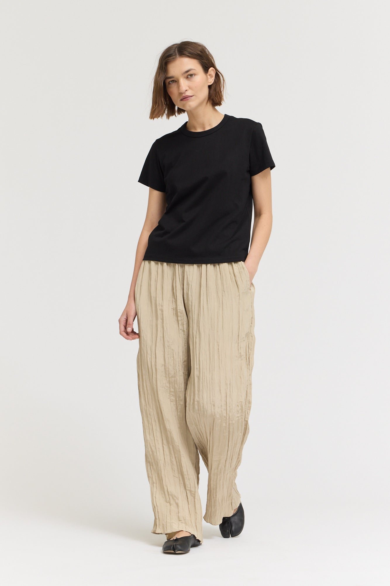 Crinkle Smocked Waist Pant