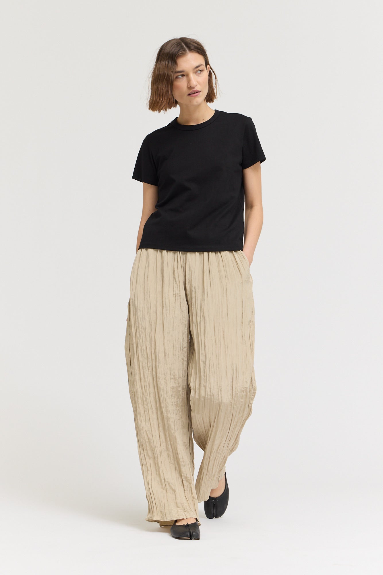 Standard Fit Cotton T Shirt in Black