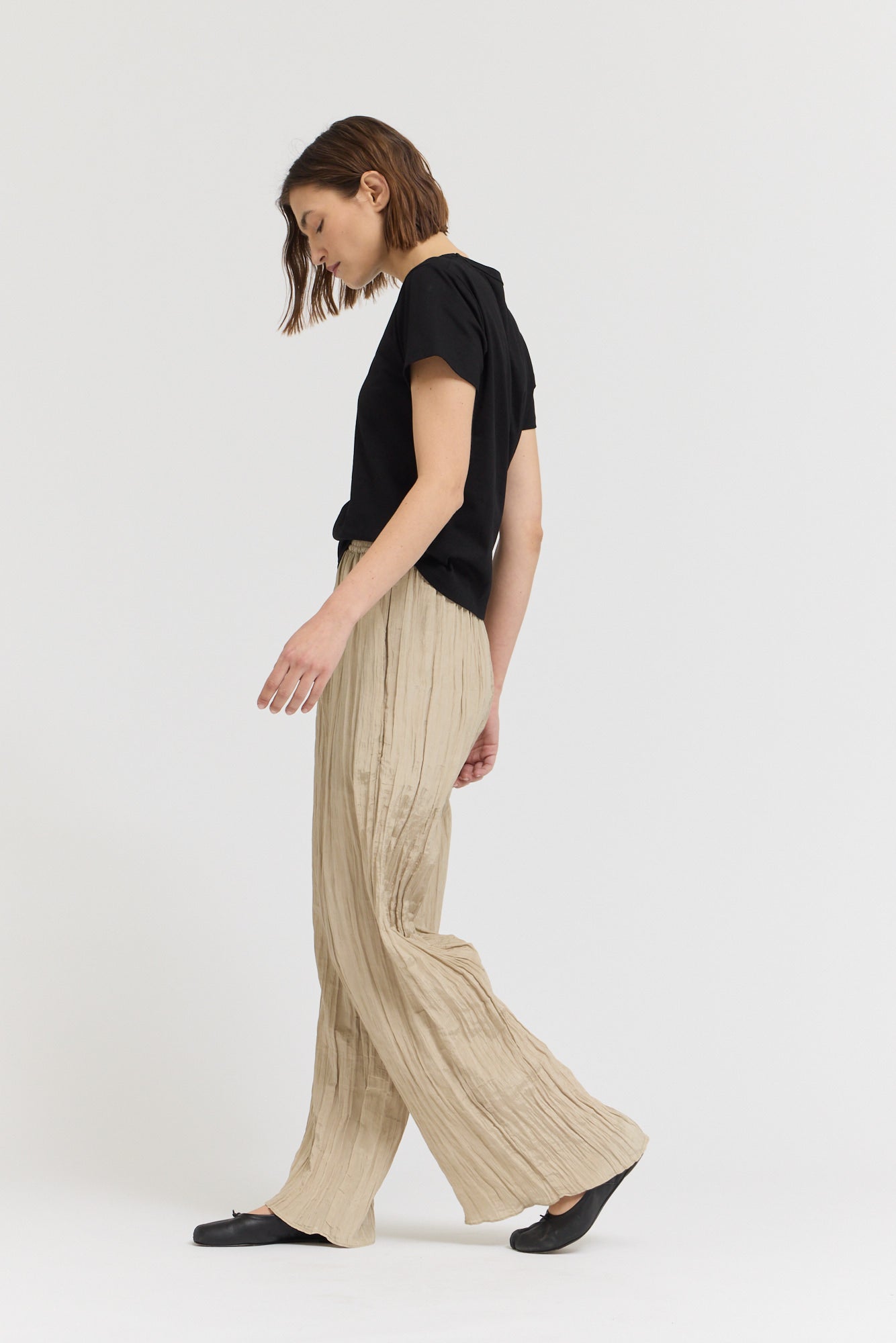 Crinkle Smocked Waist Pant