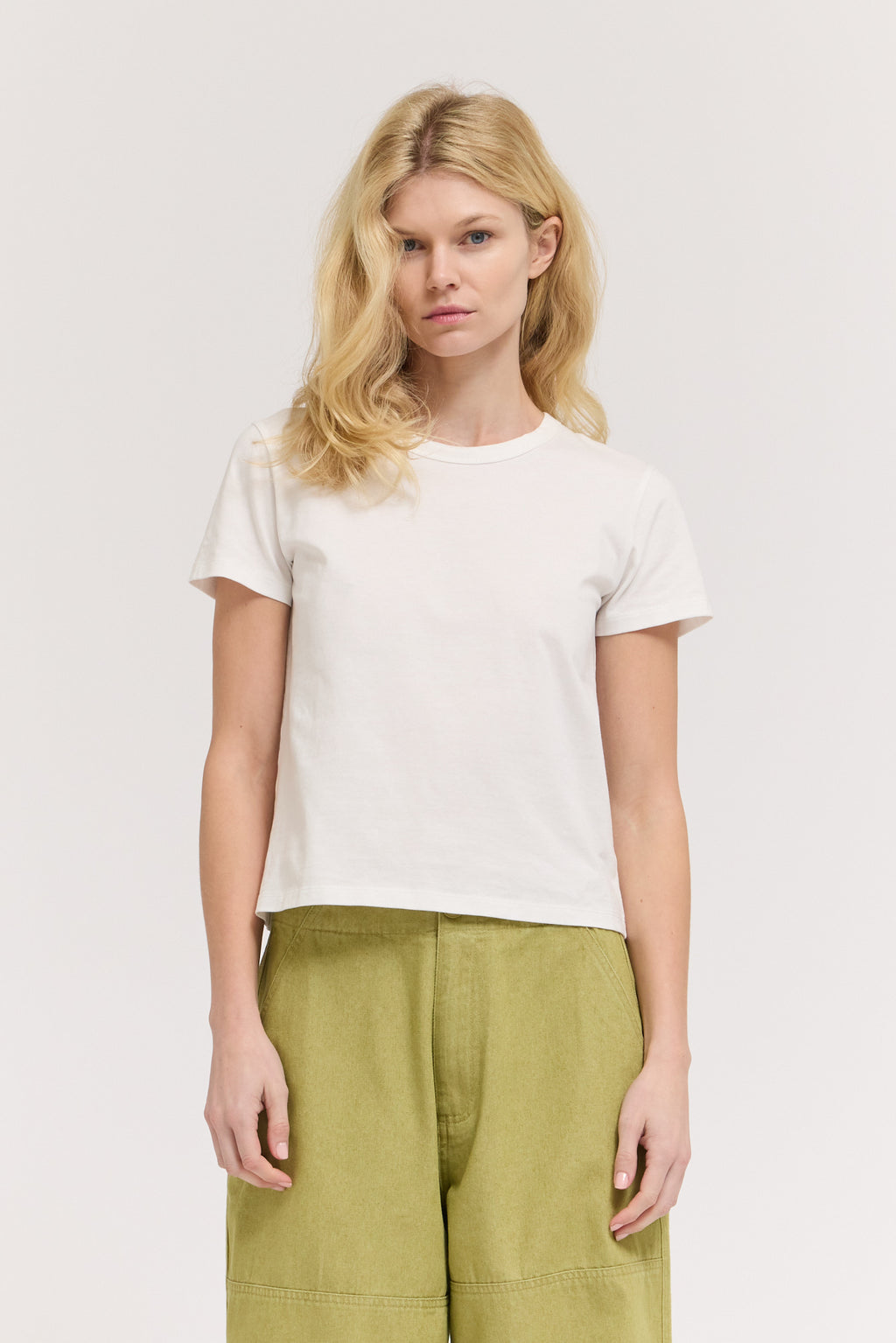 Standard Fit Cotton T Shirt in Off White