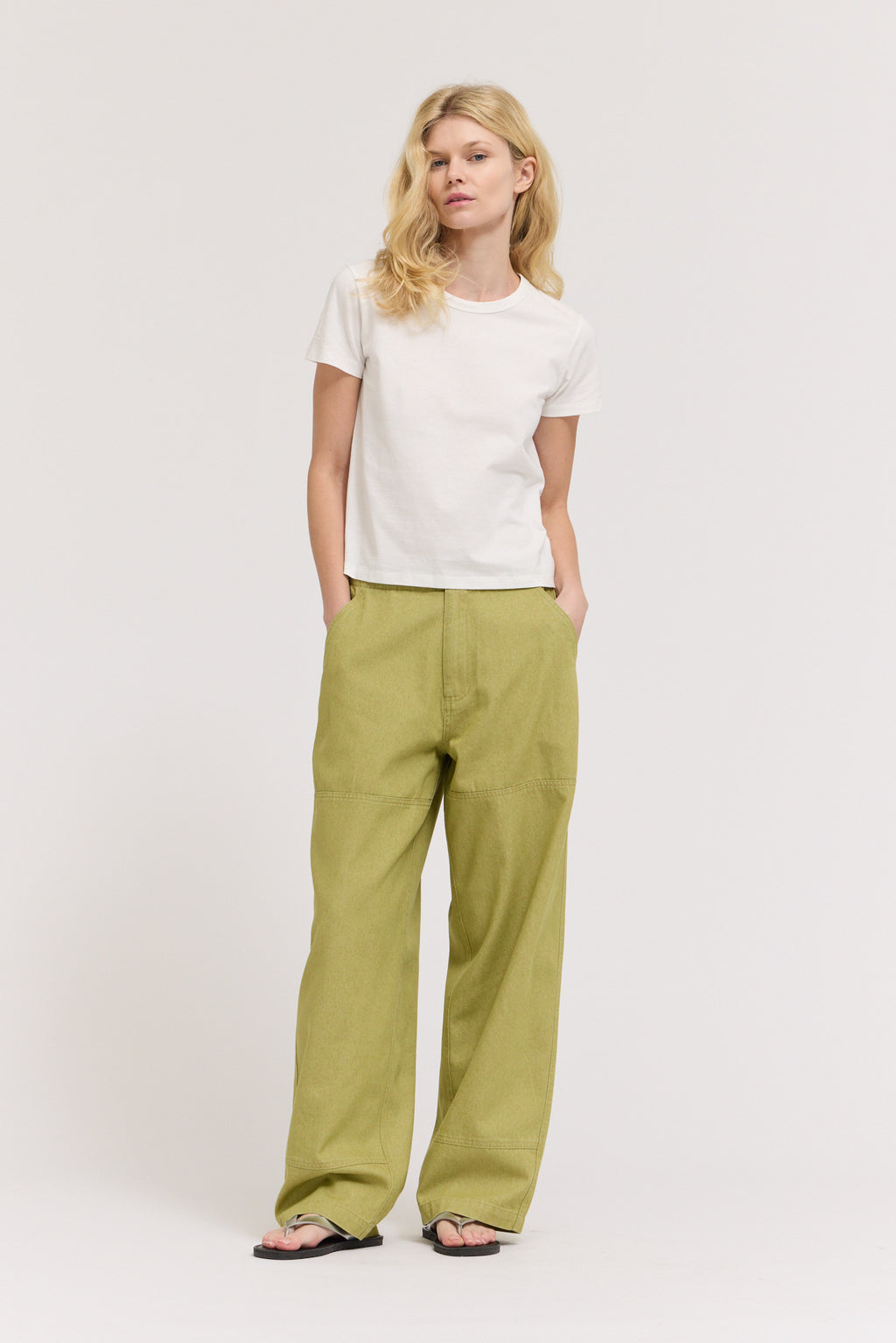 Standard Fit Cotton T Shirt in Off White