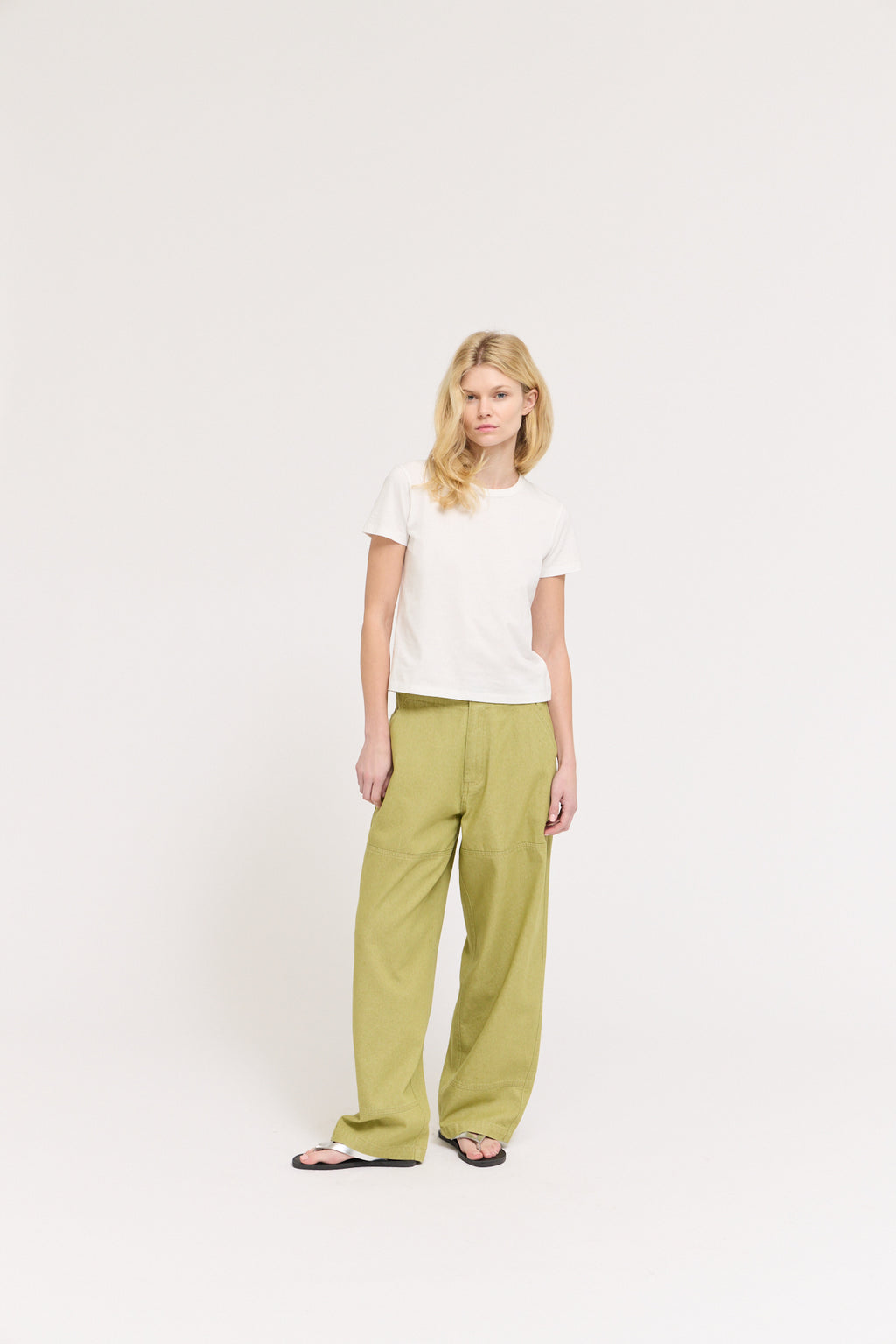 Standard Fit Cotton T Shirt in Off White