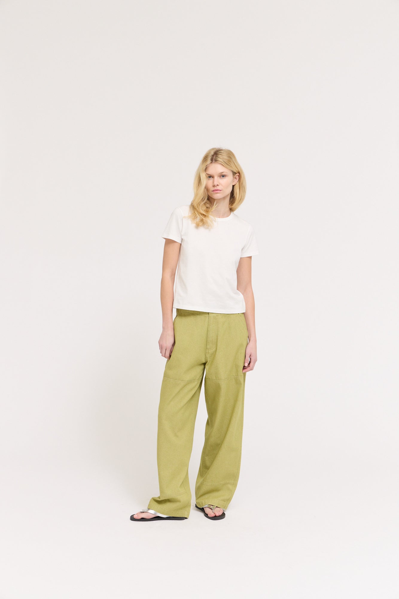 Standard Fit Cotton T Shirt in Off White