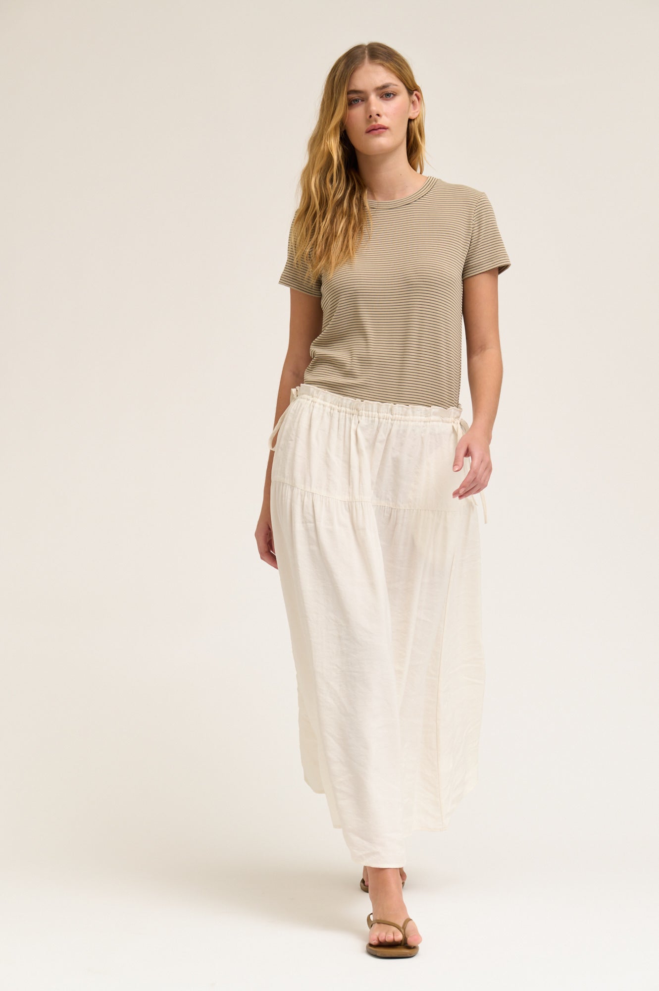 Drawstring Waist Skirt in Soy