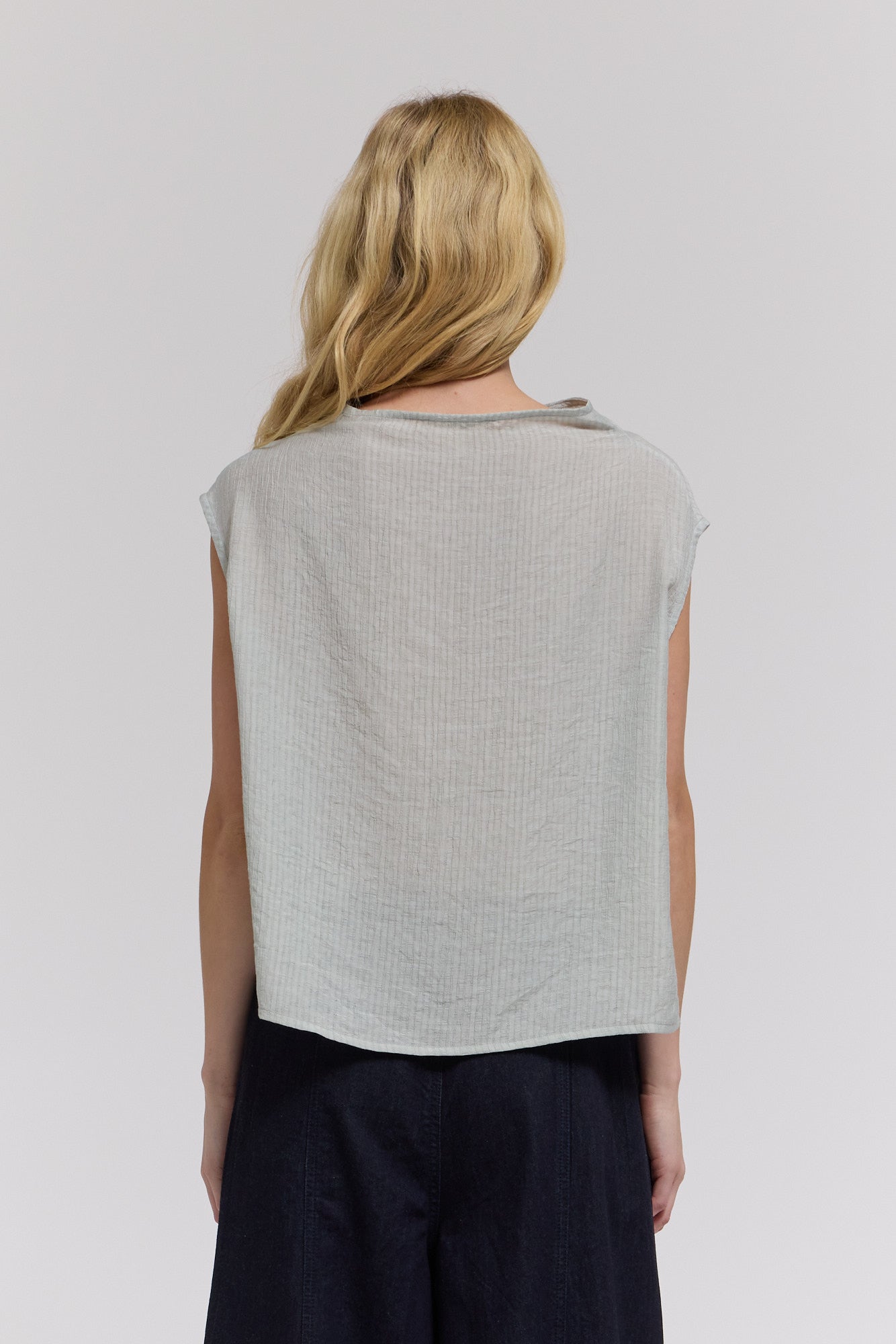 Mock Neck Loose Fit Textured Top