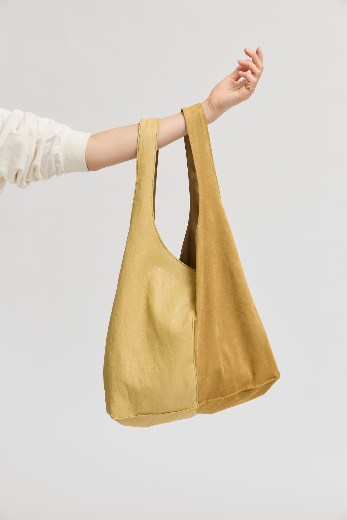 Vegan Leather Suede Bag in Dijon