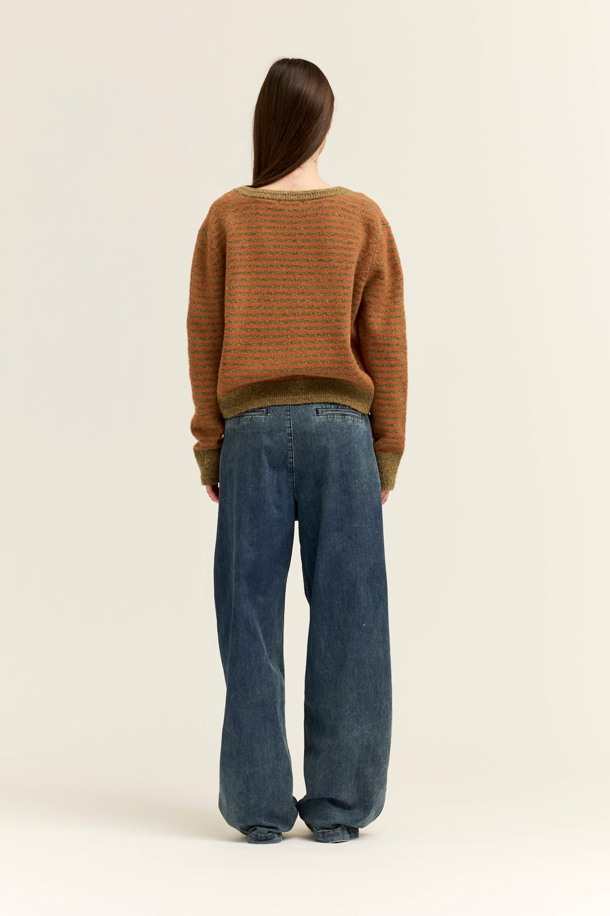 Loose Fit Cotton Twill Pants in Vintage Blue
