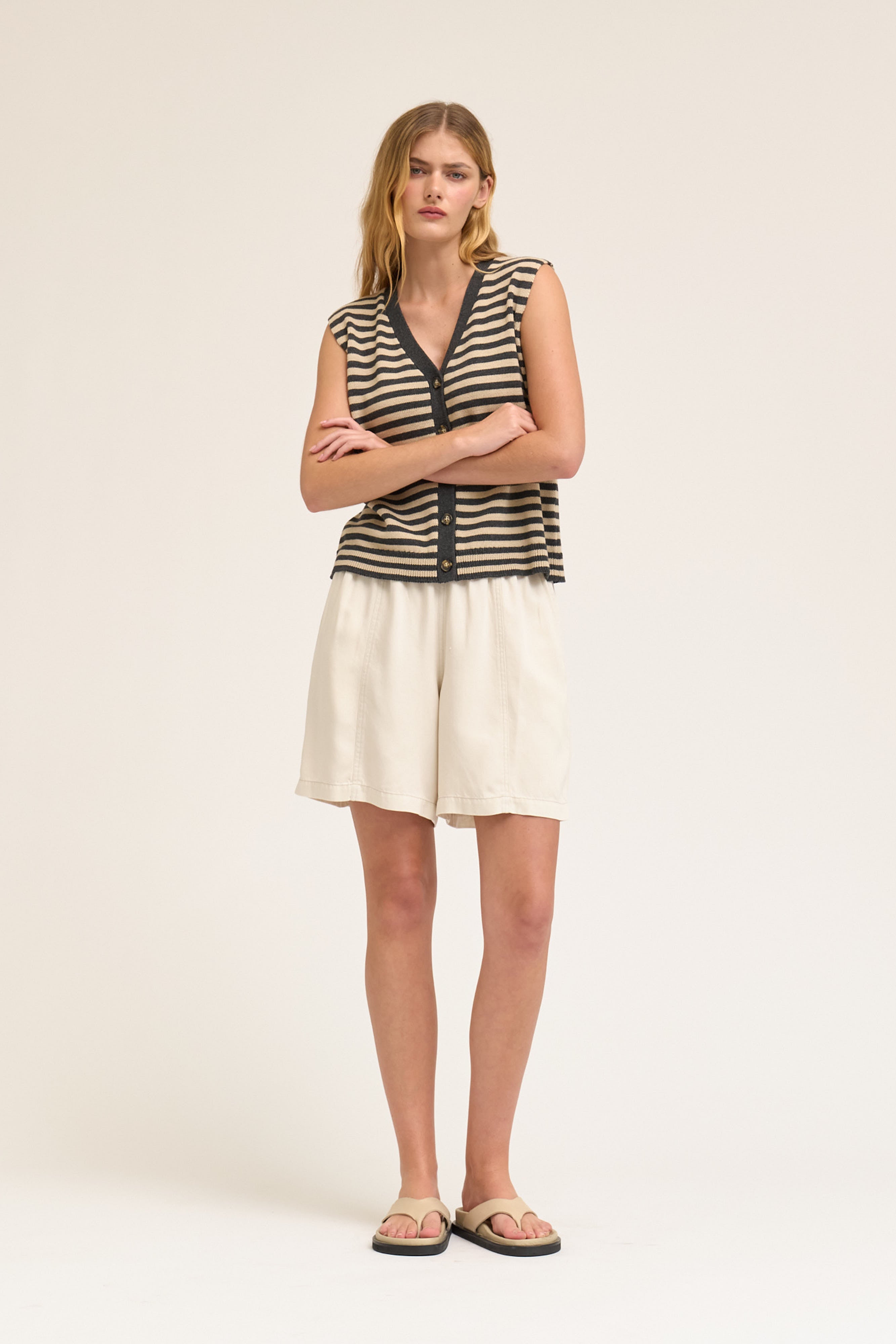 Seamed Tencel Shorts