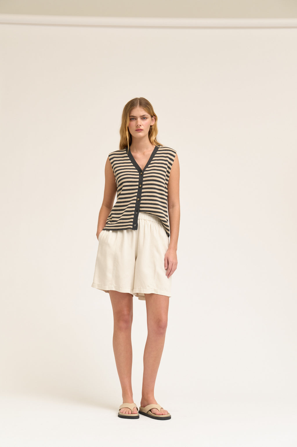 Seamed Tencel Shorts