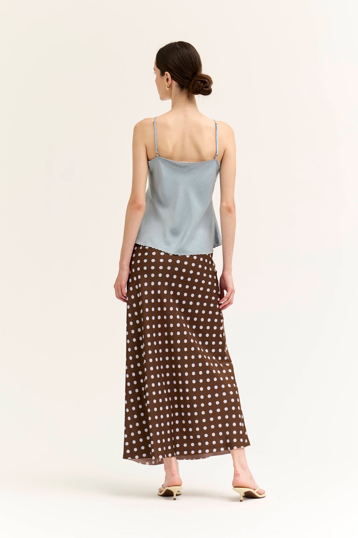 Scallop Edge Bias Tank in Dusty Blue