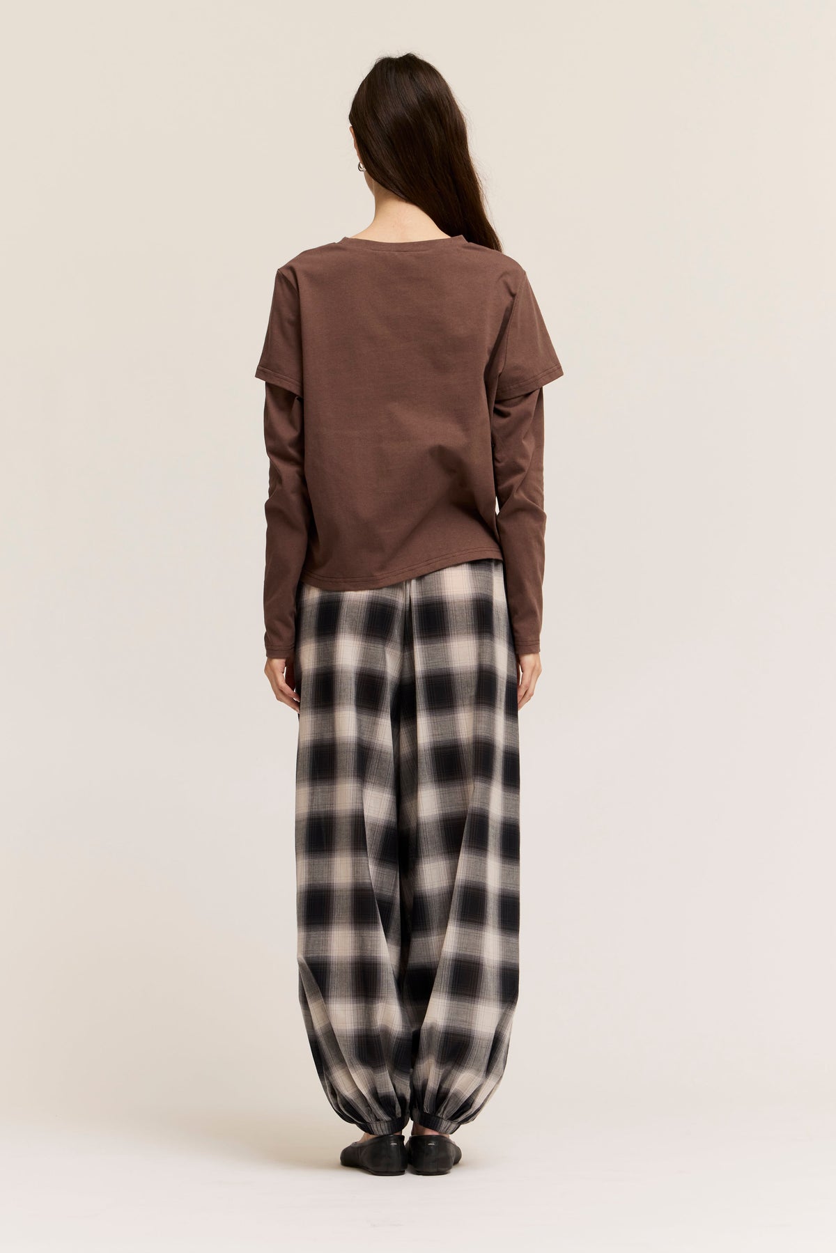 Two Layered Basic Top in Chocolate