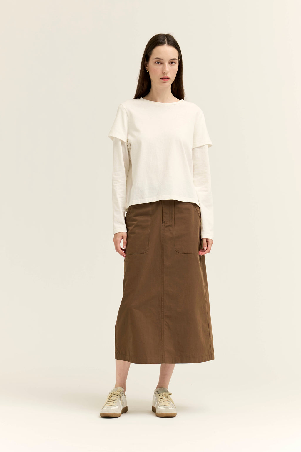 Two Layered Basic Top in Off White