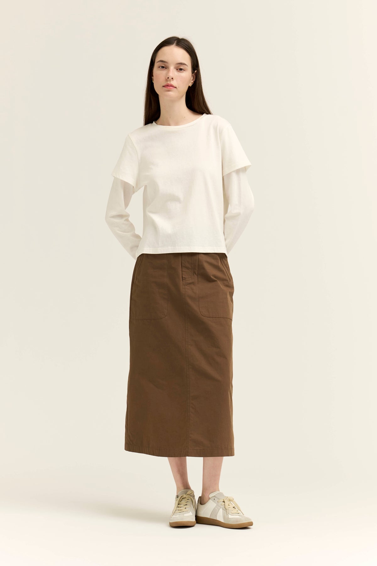 Two Layered Basic Top in Off White