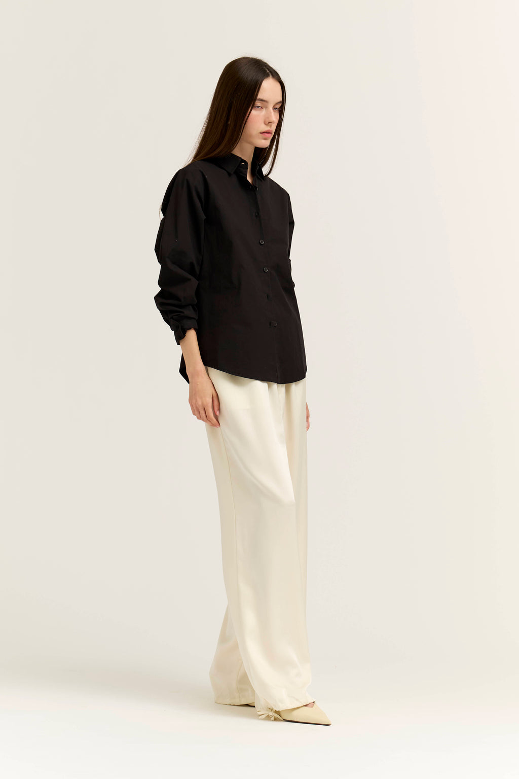 Poplin Basic Shirt in Black