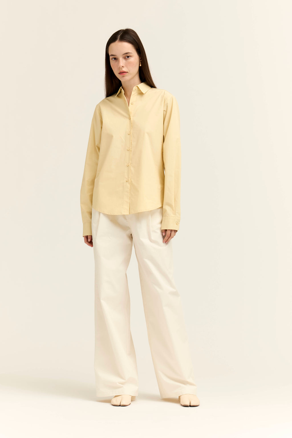 Poplin Basic Shirt in Butter Yellow