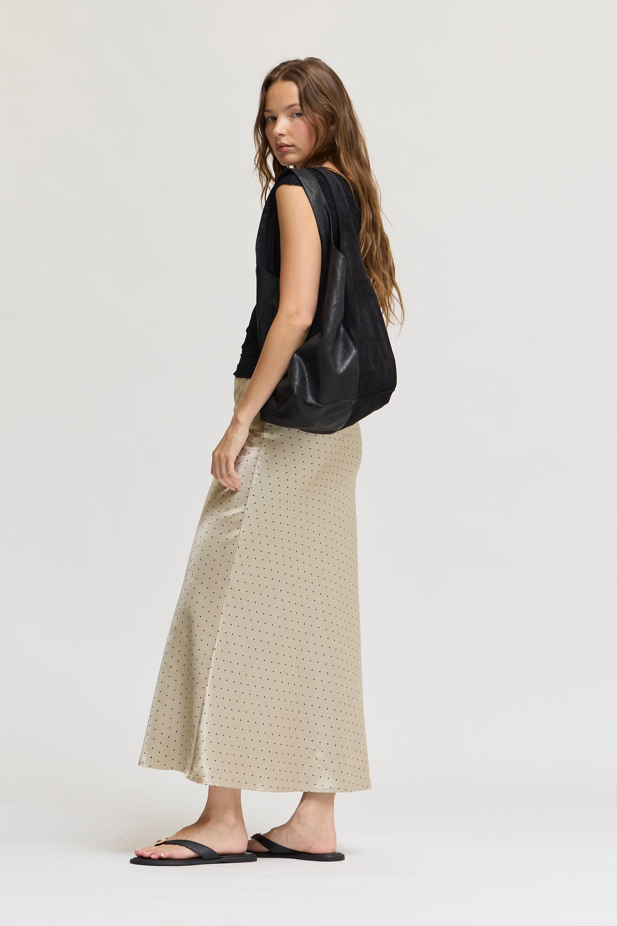 Vegan Leather Suede Bag in Black