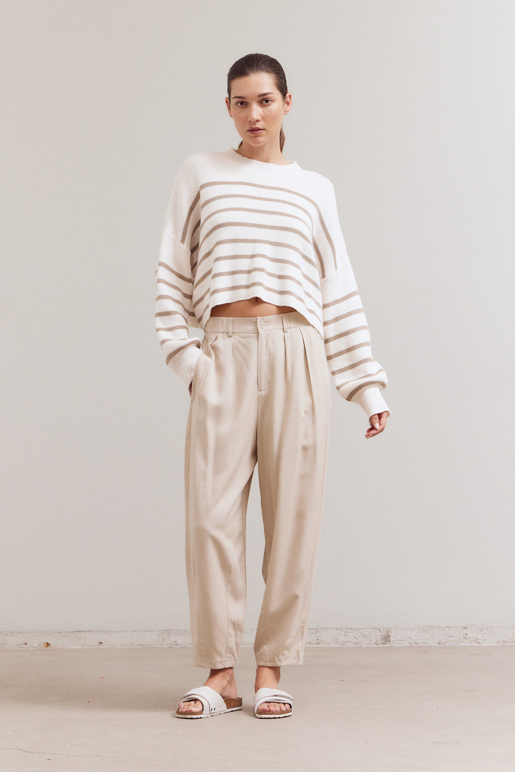 Stripe Sweater Crop Top