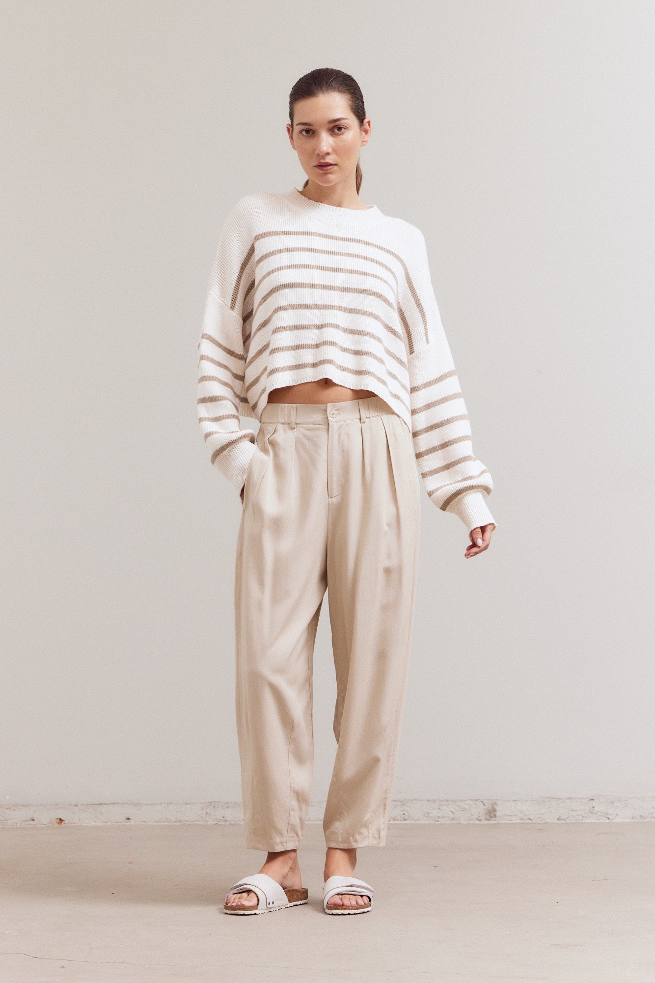 Stripe Sweater Crop Top