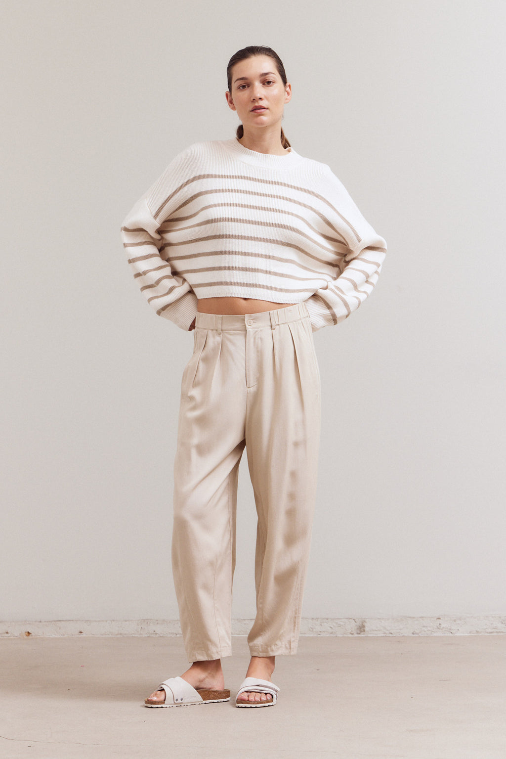 Stripe Sweater Crop Top