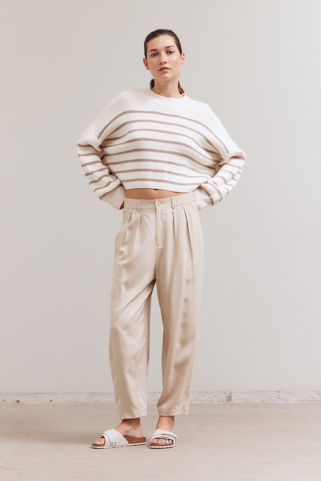 Stripe Sweater Crop Top