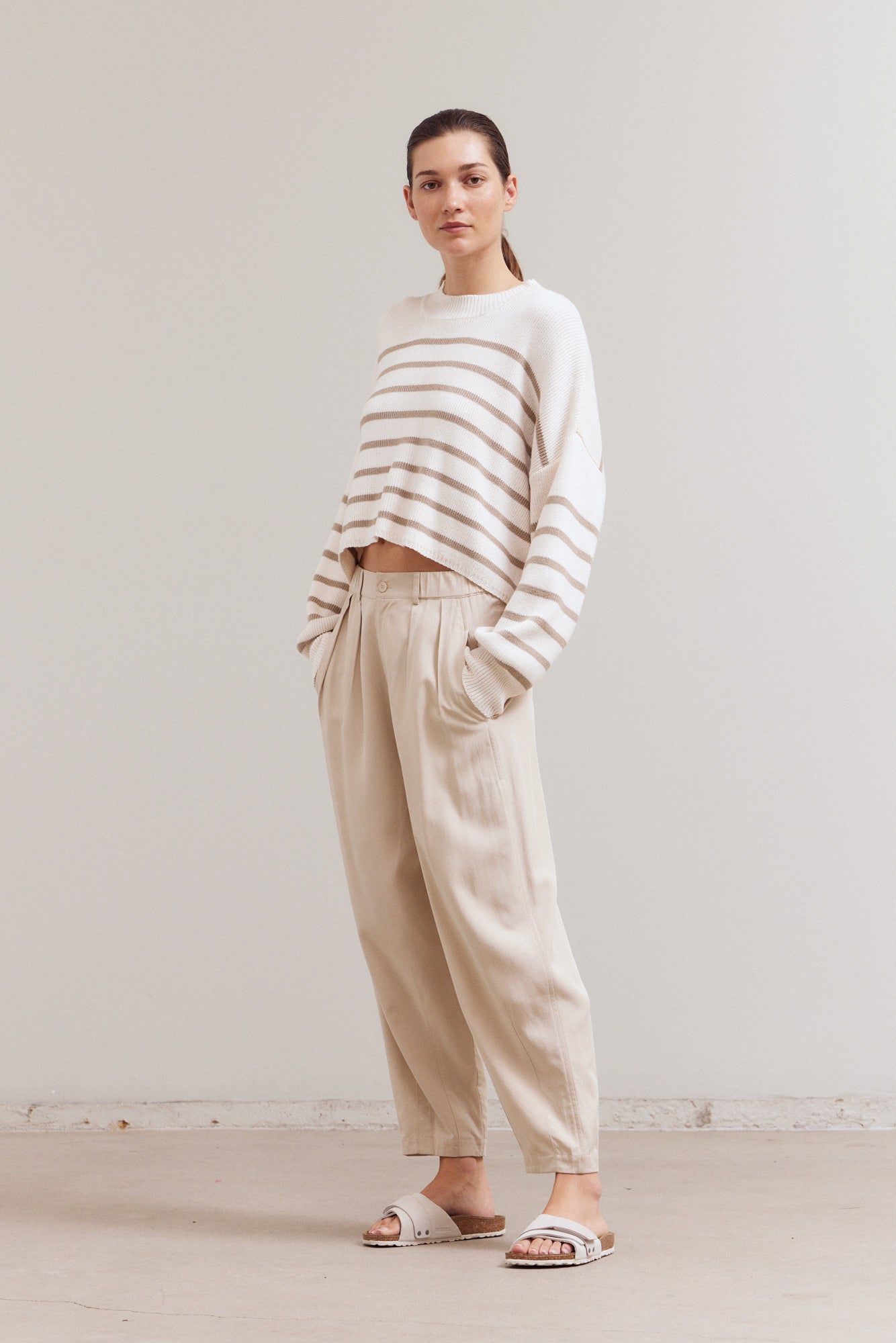 Stripe Sweater Crop Top