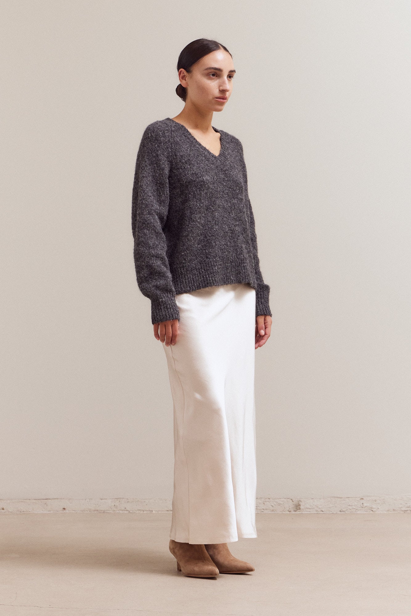 Mermaid Fit Long Satin Skirt