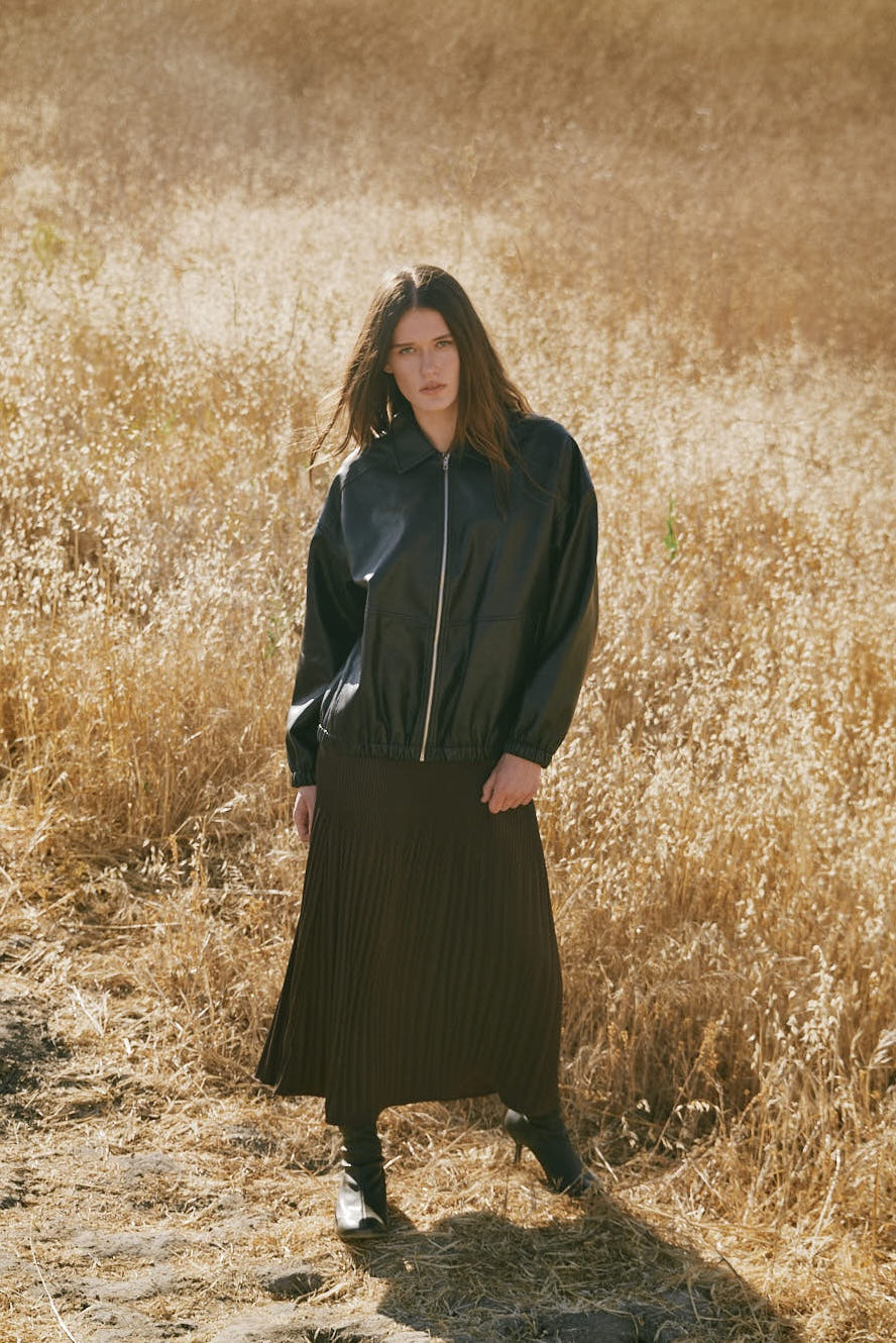 Wrinkle Pleats A-Line Skirt