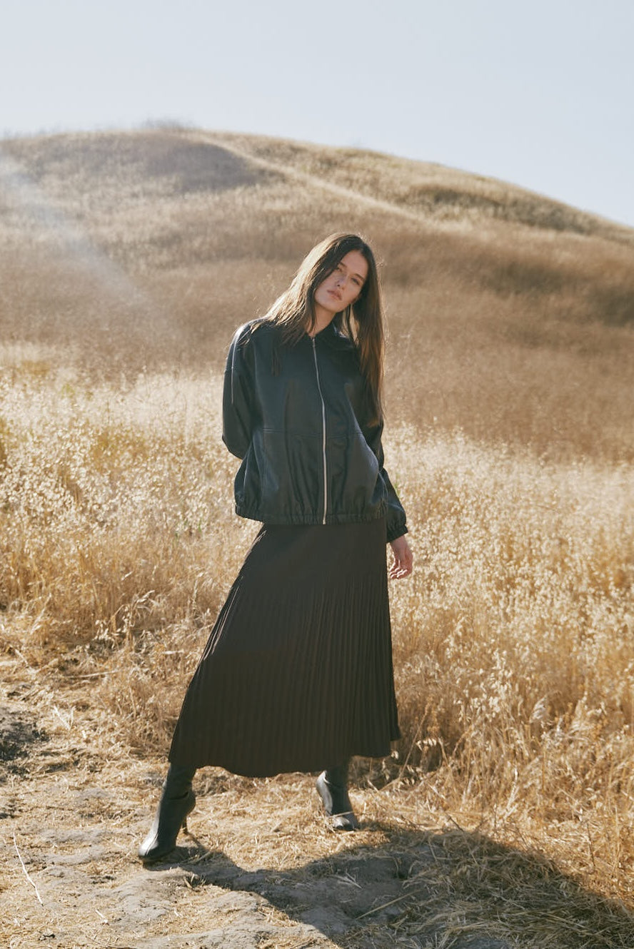 Wrinkle Pleats A-Line Skirt