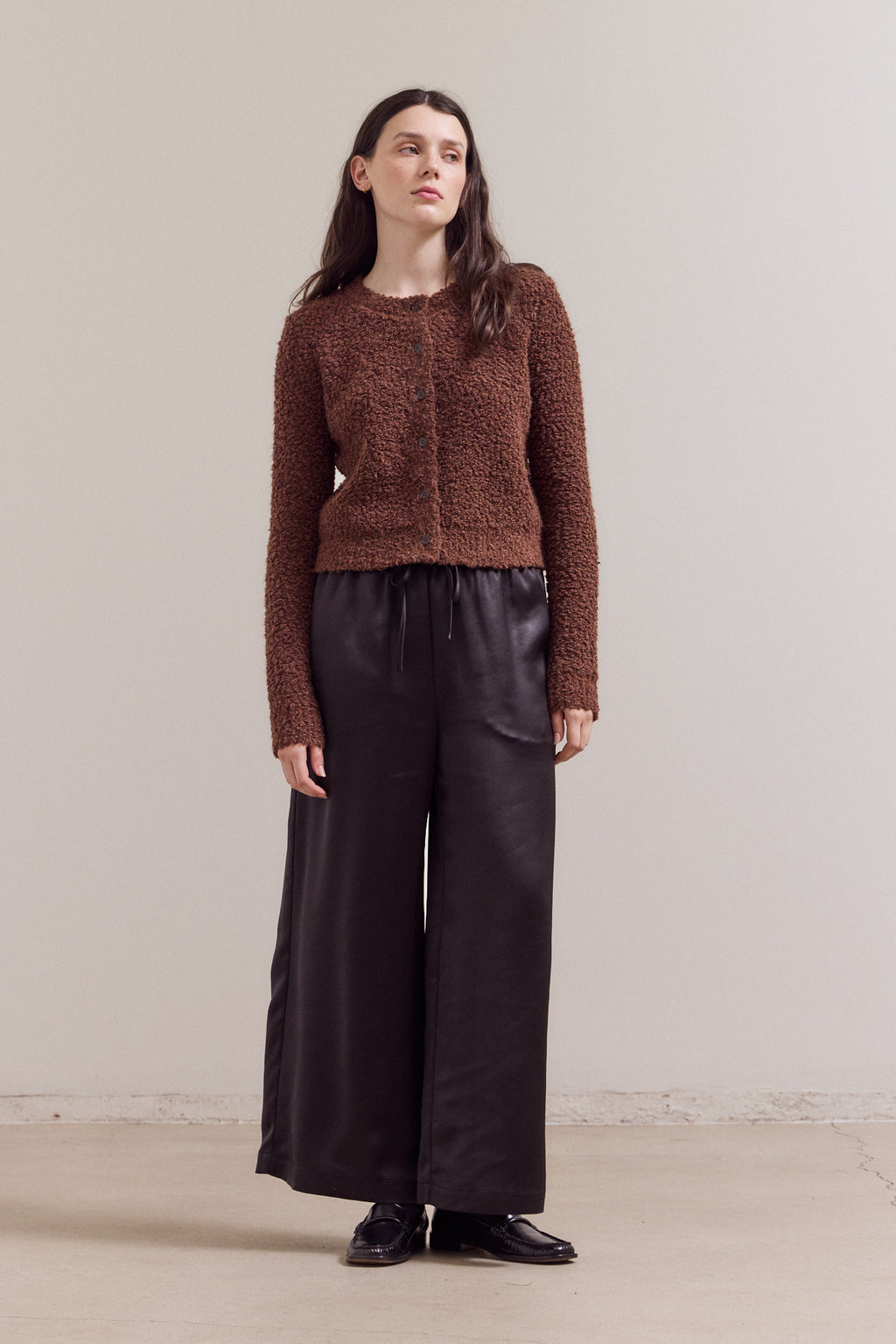 Round Neck Button Up Cardigan