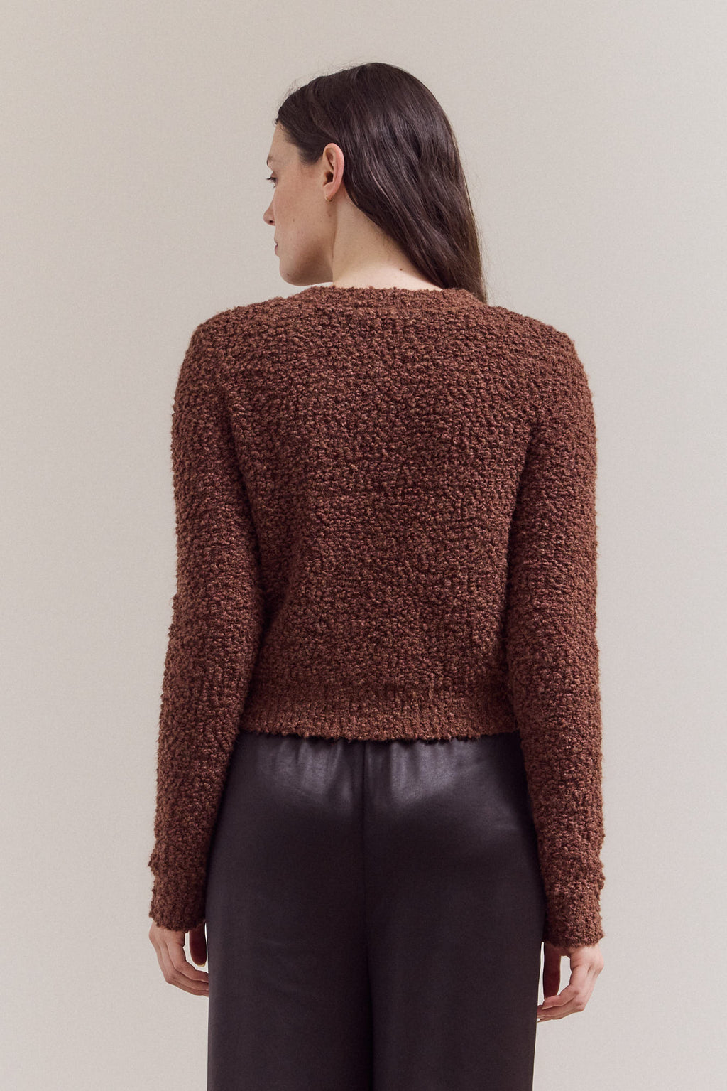 Round Neck Button Up Cardigan