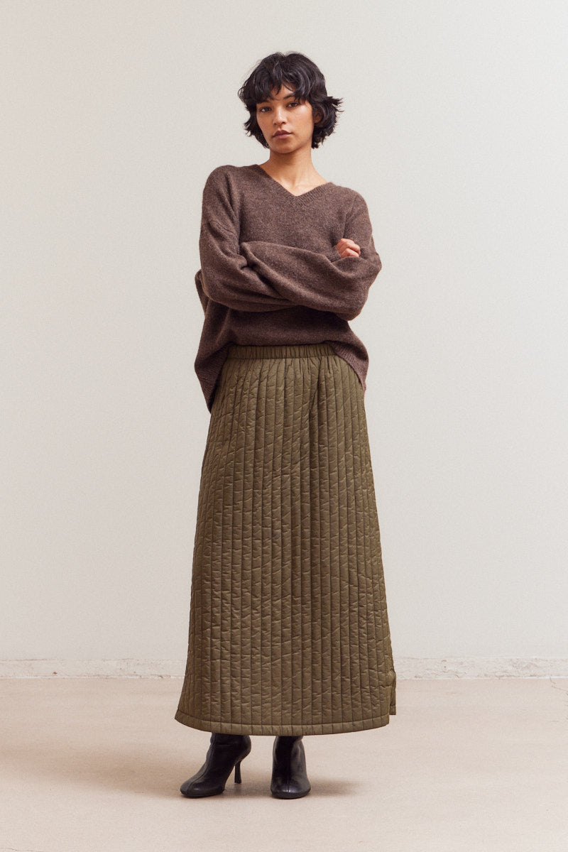 Mid Length Quilted Skirt