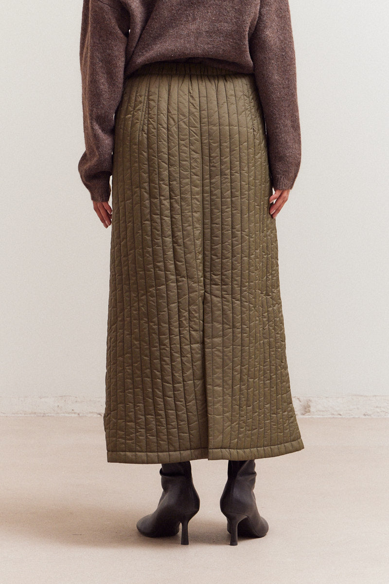 Mid Length Quilted Skirt