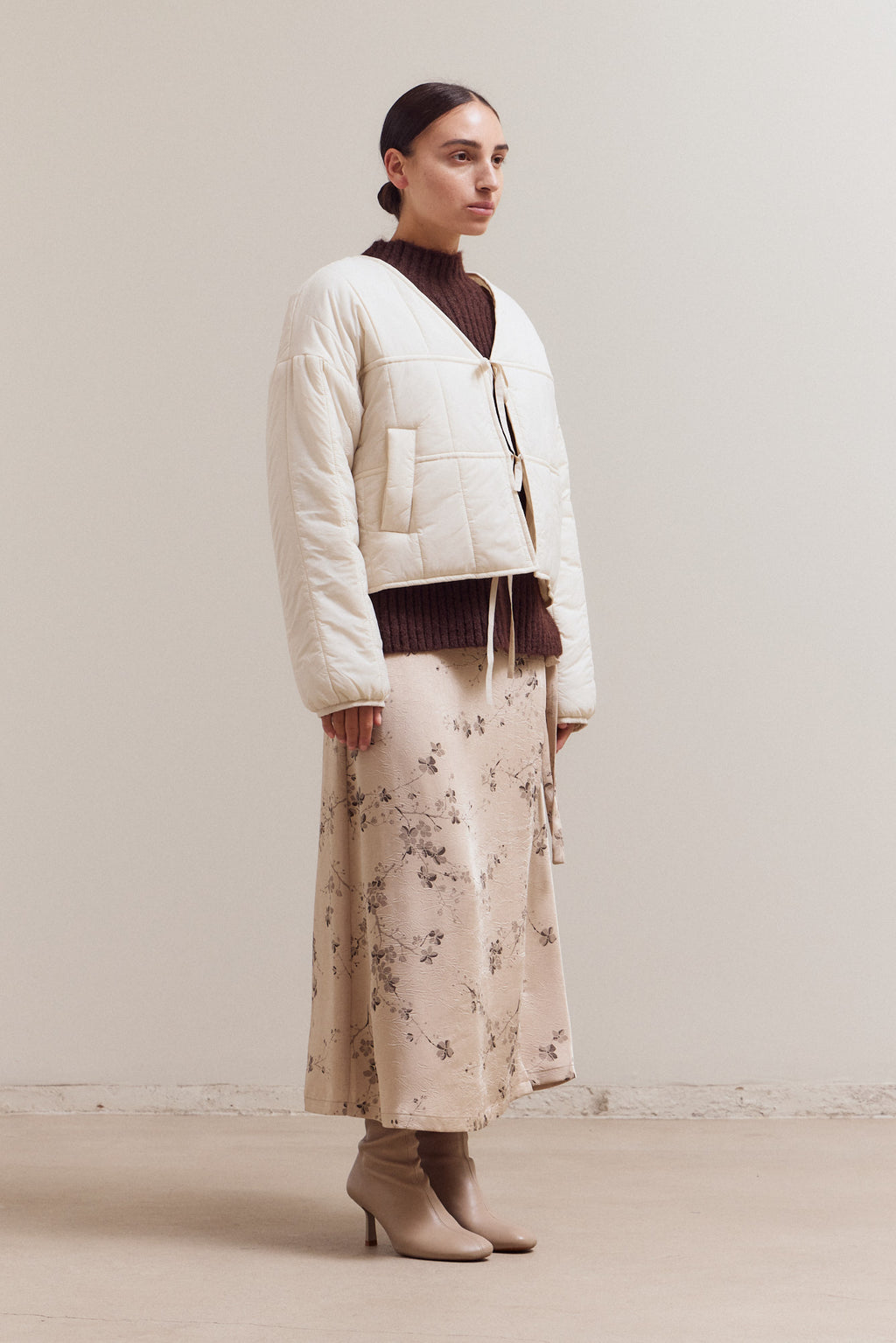 Front Tie Quilting Jacket