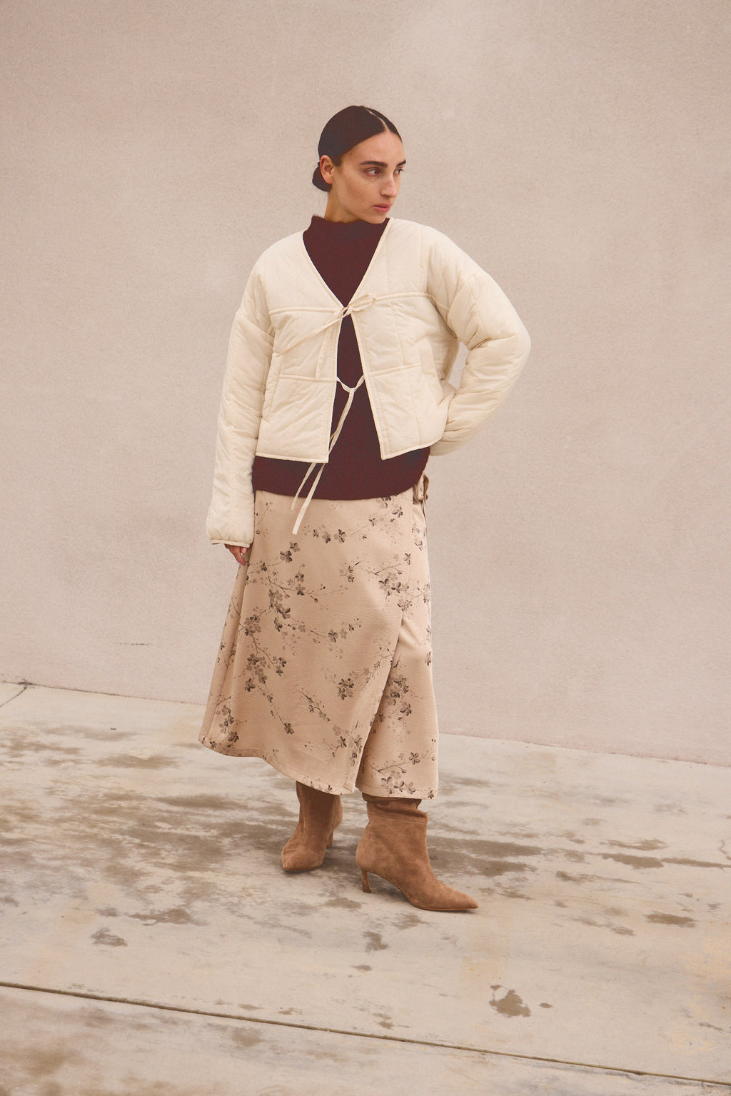 Front Tie Quilting Jacket