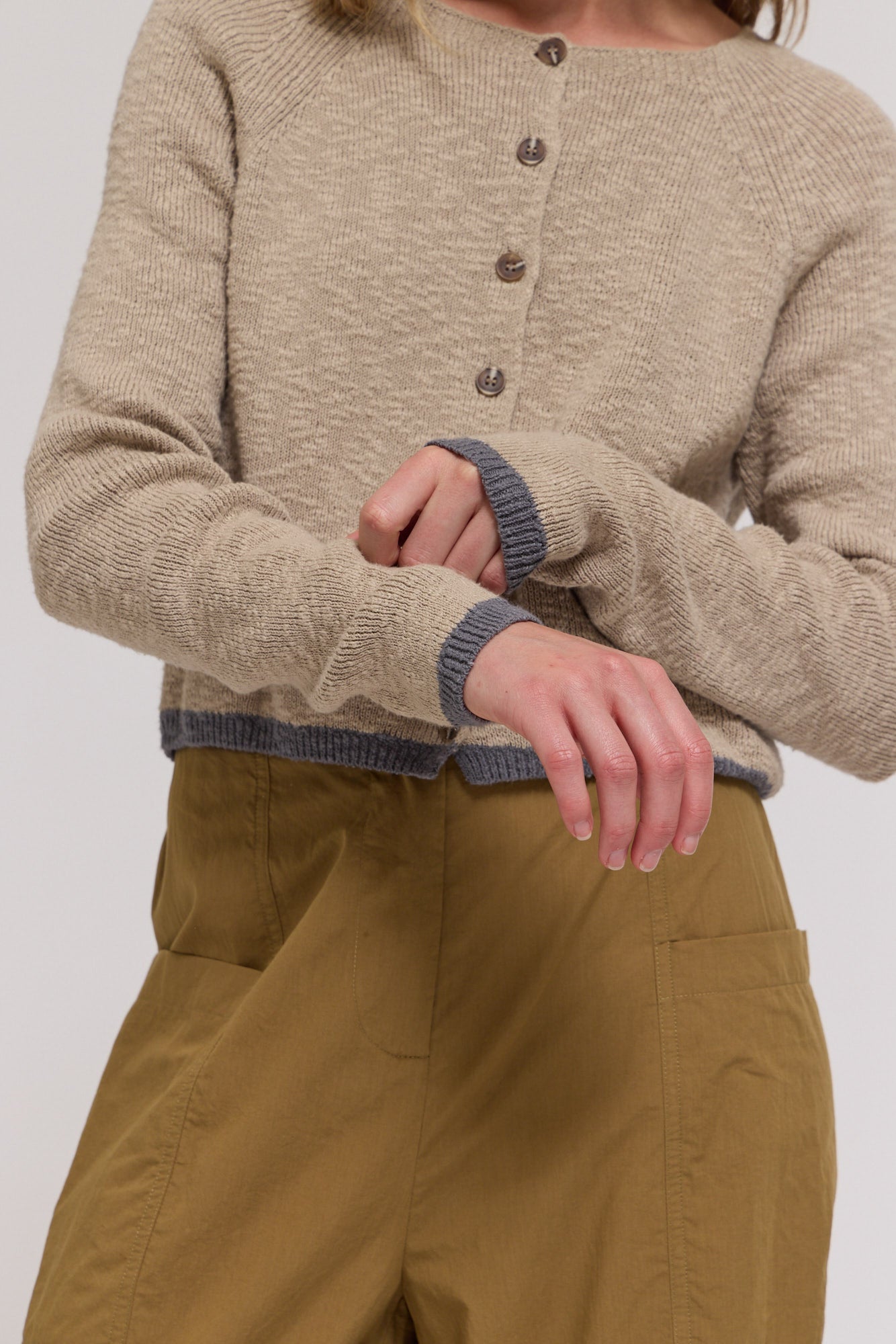 Tight Knit Cardigan in Haze