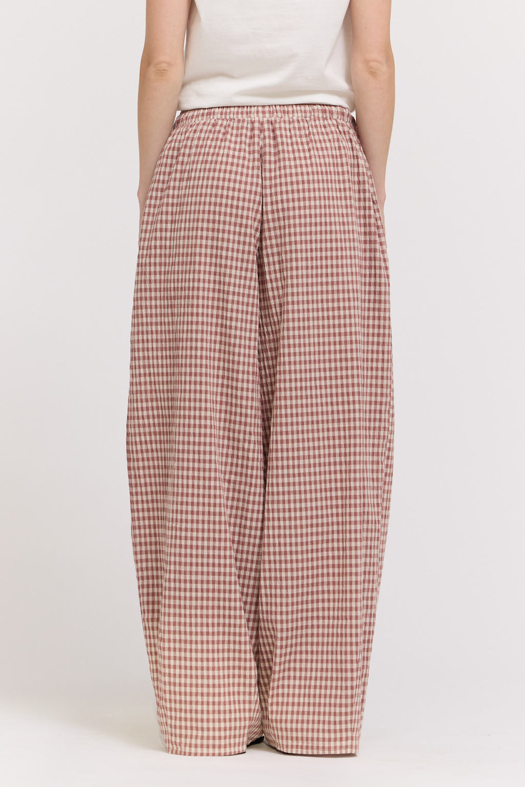 Relaxed Fit Eyelet Pants in Dusty Rose