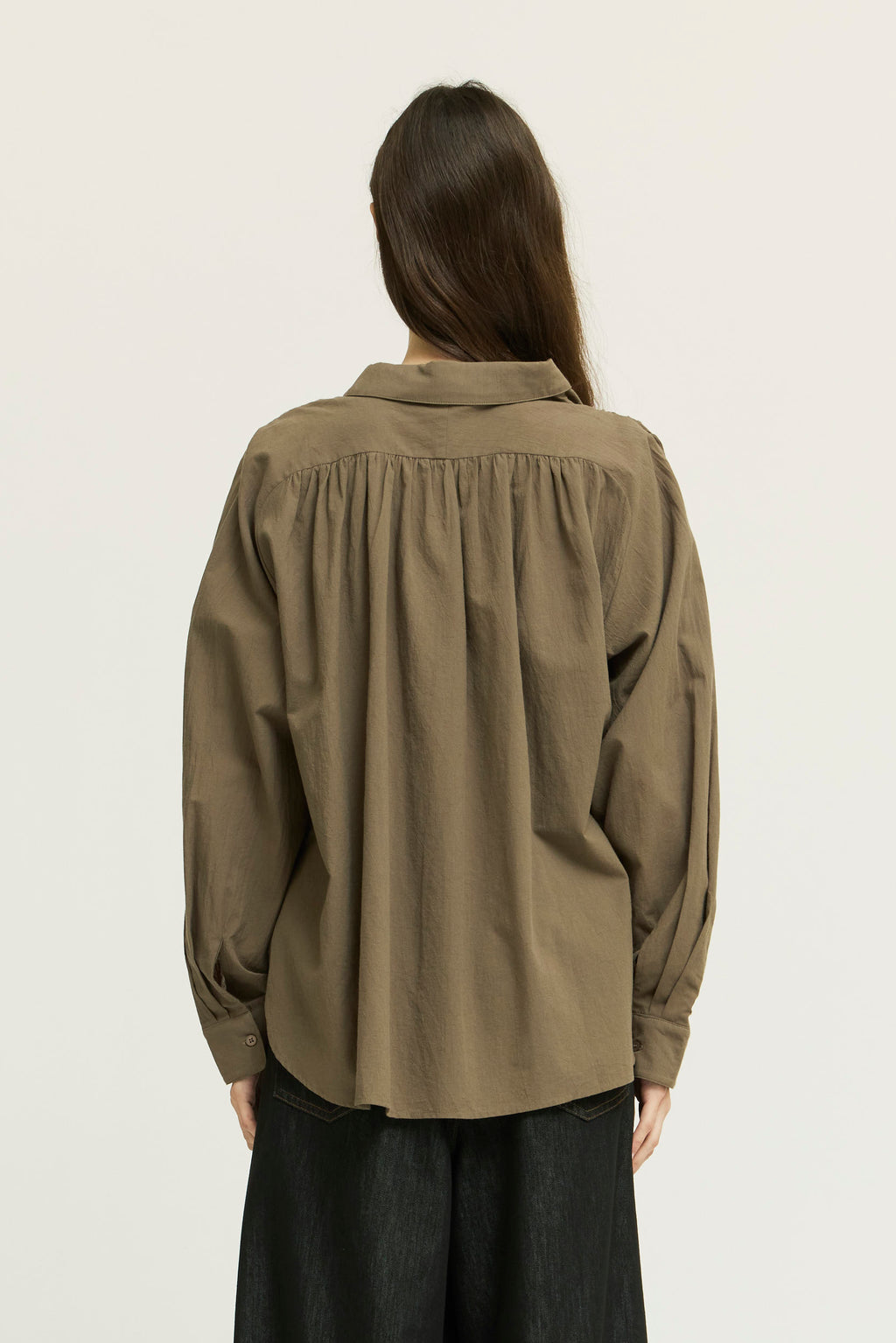 Shirred Back Cotton Shirt