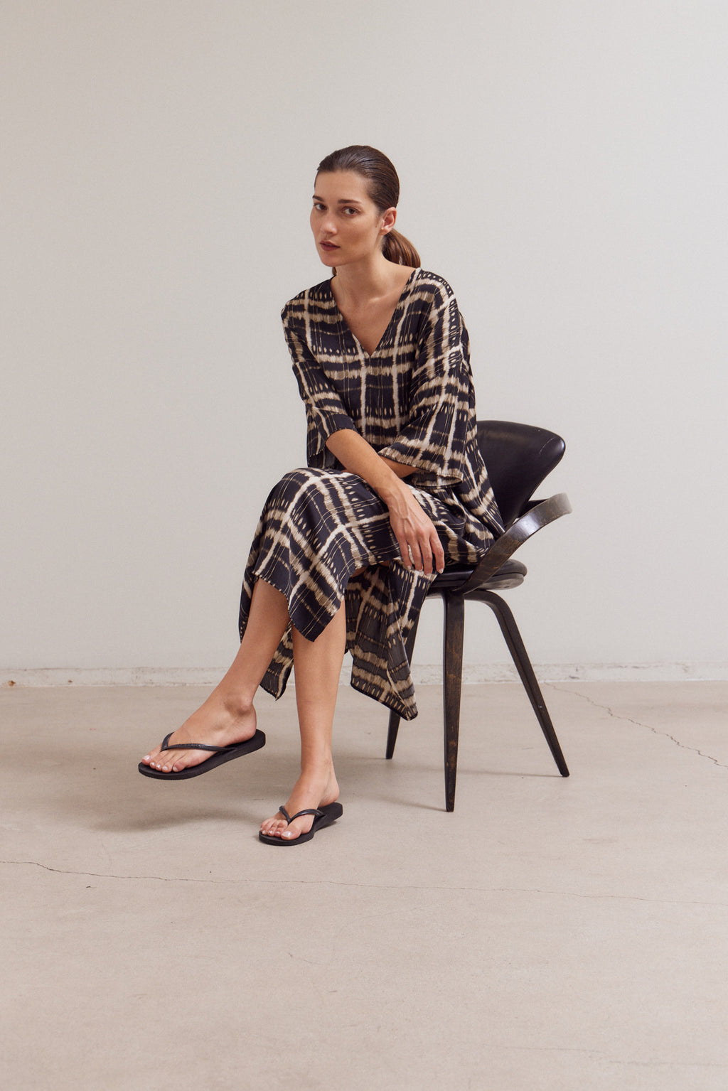 Satin Print Tunic Dress