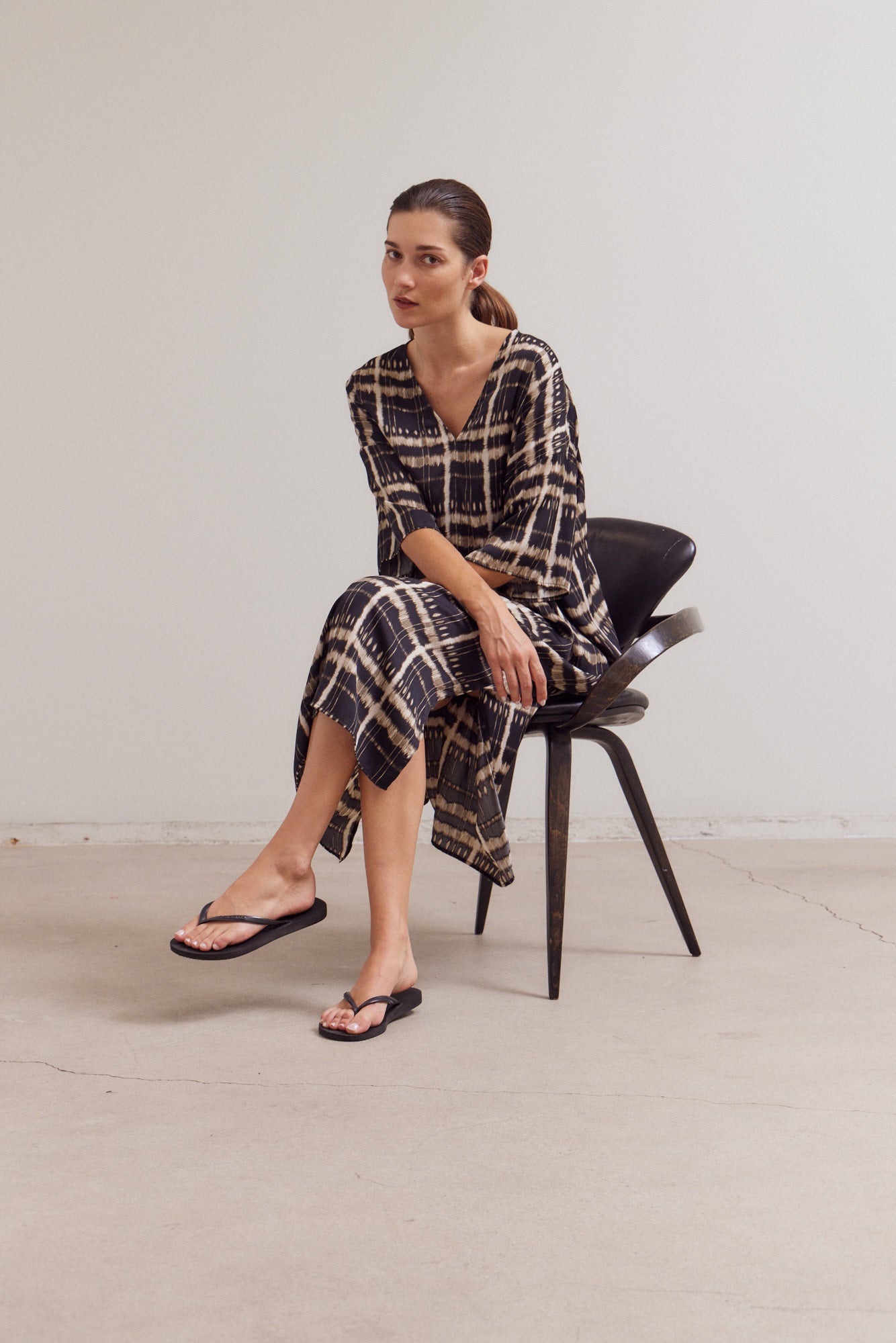 Satin Print Tunic Dress