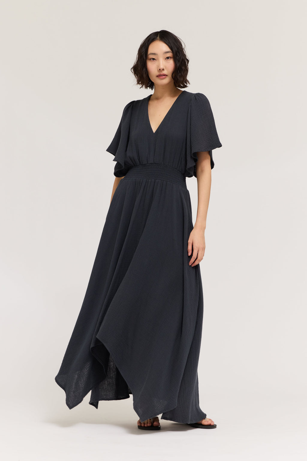 Unbalanced Skirt Maxi Dress in Midnight