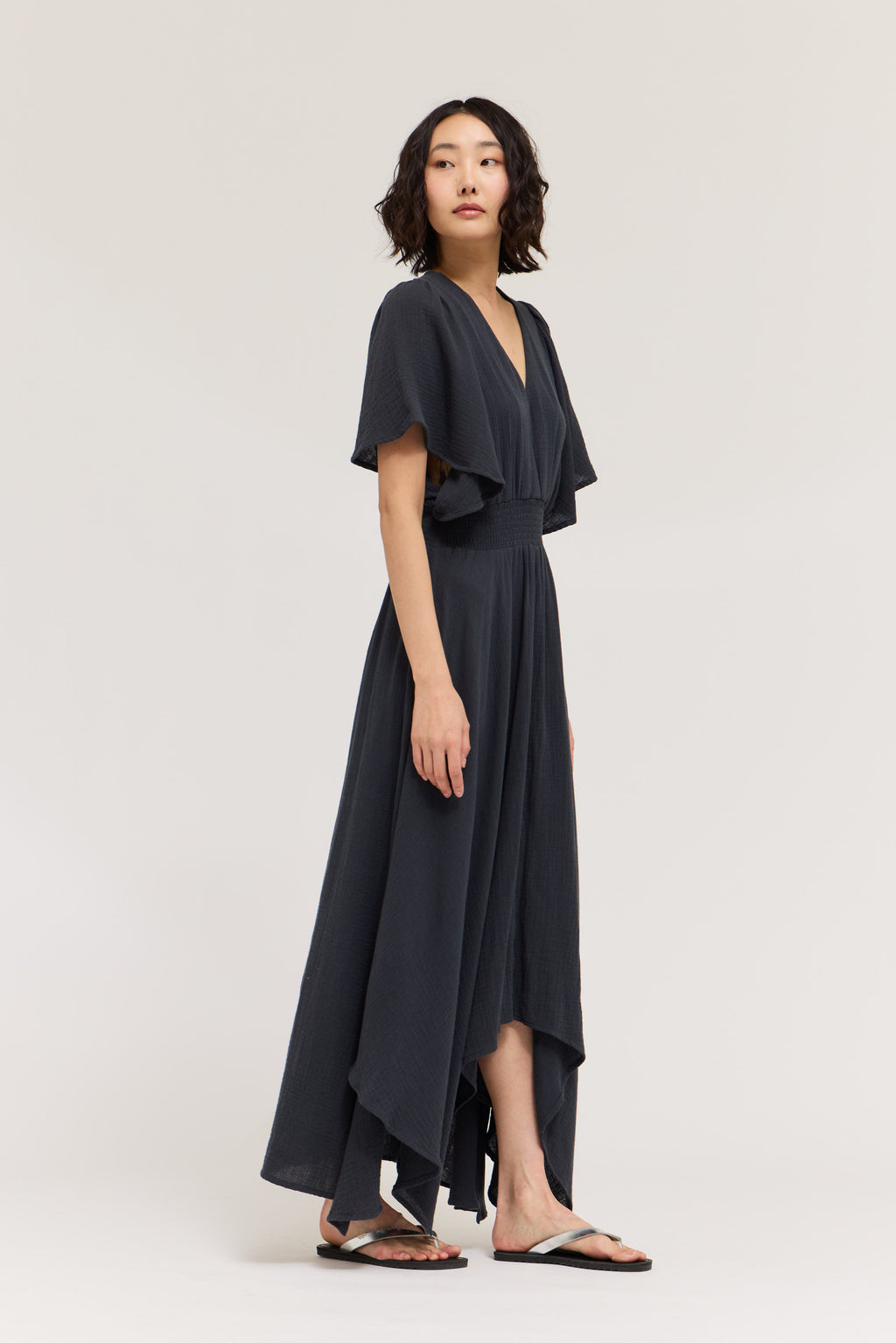 Unbalanced Skirt Maxi Dress in Midnight