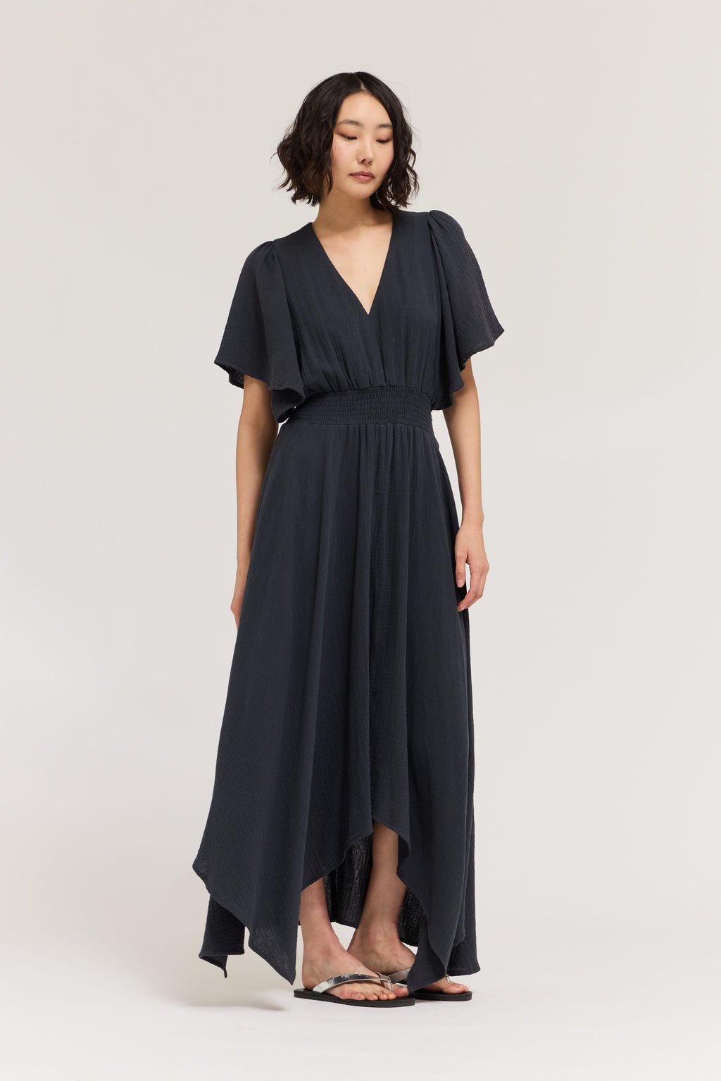 Unbalanced Skirt Maxi Dress in Midnight